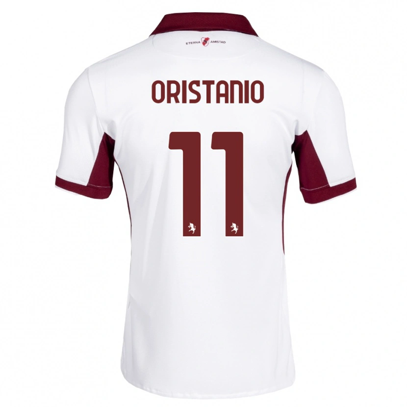 Danxen Mulher Camisola Gaetano Oristanio #11 Bordô Branco Vermelho Alternativa 2026/27 Camisa