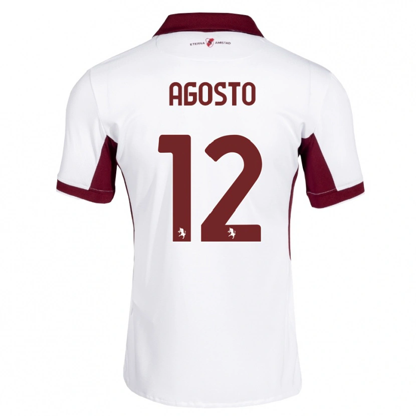 Danxen Mulher Camisola Gabriel Agosto #12 Bordô Branco Vermelho Alternativa 2026/27 Camisa
