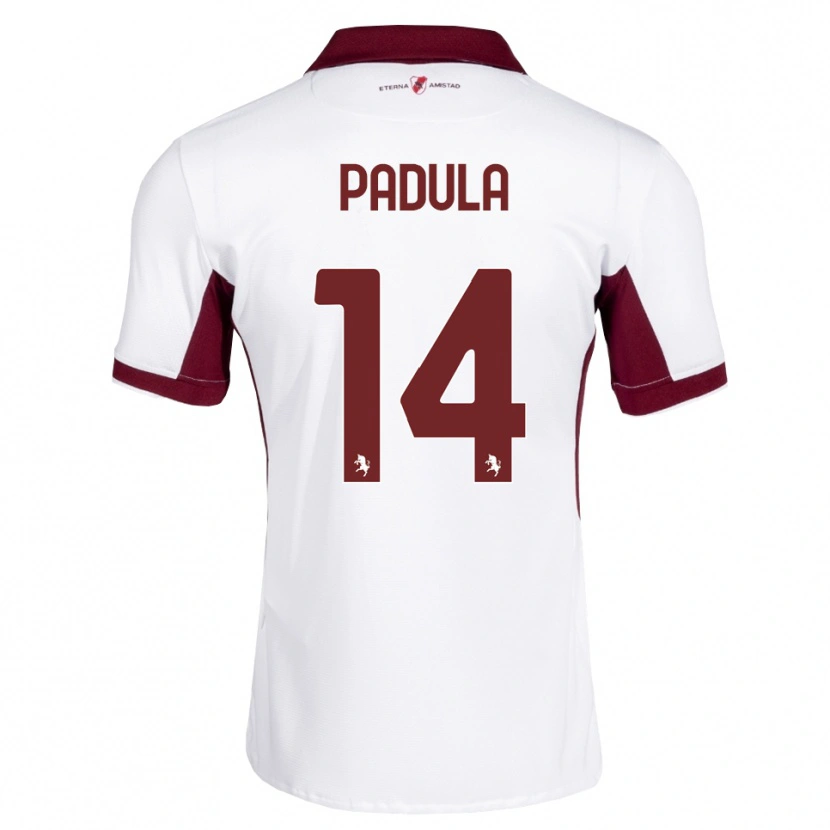 Danxen Mulher Camisola Cristian Padula #14 Bordô Branco Vermelho Alternativa 2026/27 Camisa