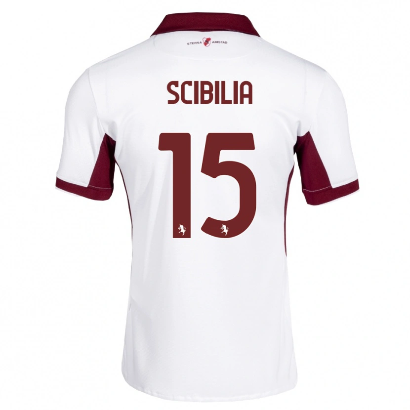 Danxen Mulher Camisola Dylan Scibilia #15 Bordô Branco Vermelho Alternativa 2026/27 Camisa