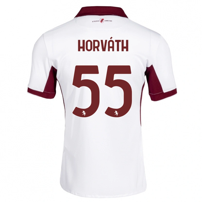 Danxen Mulher Camisola Krisztofer Horváth #55 Bordô Branco Vermelho Alternativa 2026/27 Camisa