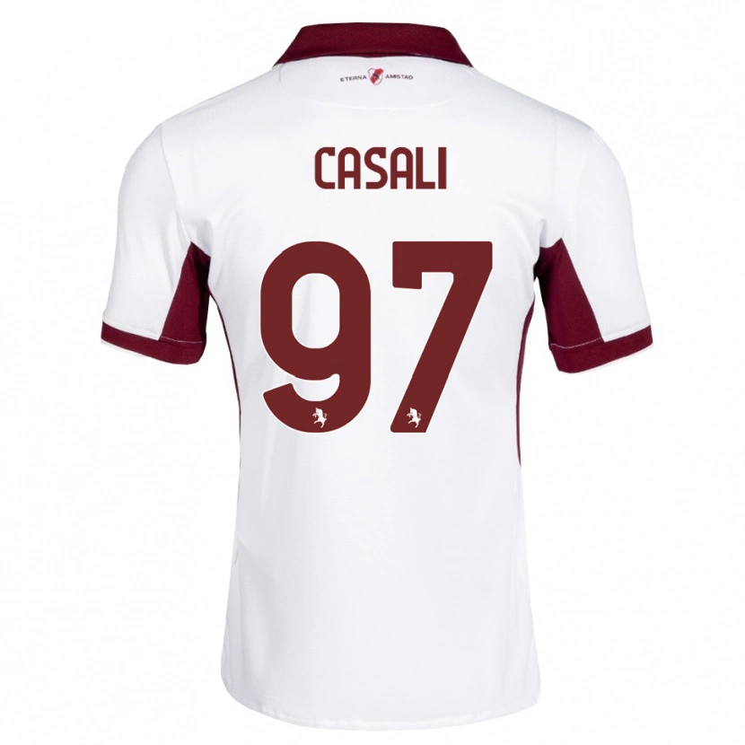 Danxen Mulher Camisola Michele Casali #97 Bordô Branco Vermelho Alternativa 2026/27 Camisa