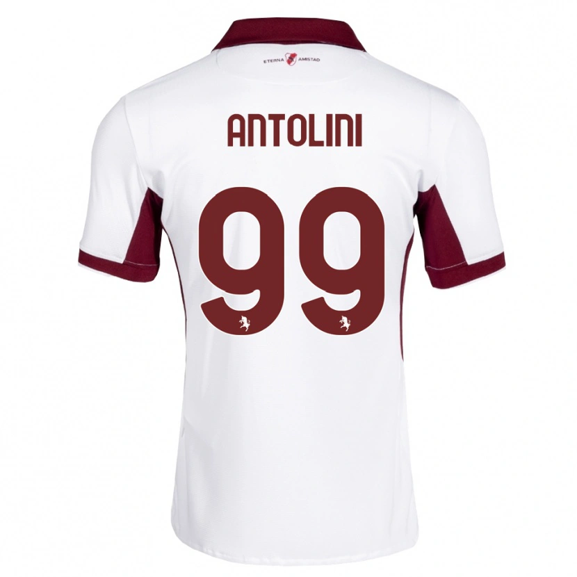 Danxen Mulher Camisola Jacopo Antolini #99 Bordô Branco Vermelho Alternativa 2026/27 Camisa