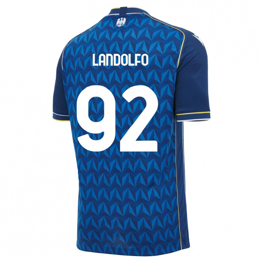 Danxen Mulher Camisola Tommaso Landolfo #92 Azul Real Branco Azul Alternativa 2026/27 Camisa