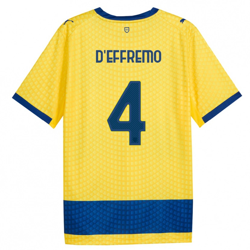 Danxen Mulher Camisola Dario D'effremo #4 Amarelo Azul Preto Alternativa 2026/27 Camisa