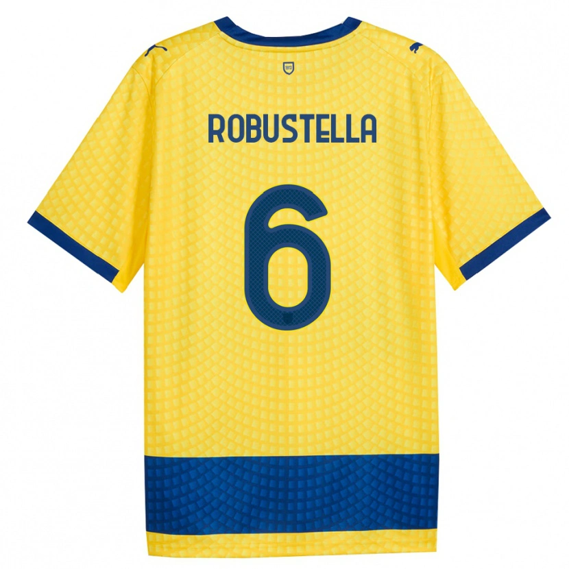 Danxen Mulher Camisola Daniele Robustella #6 Amarelo Azul Preto Alternativa 2026/27 Camisa