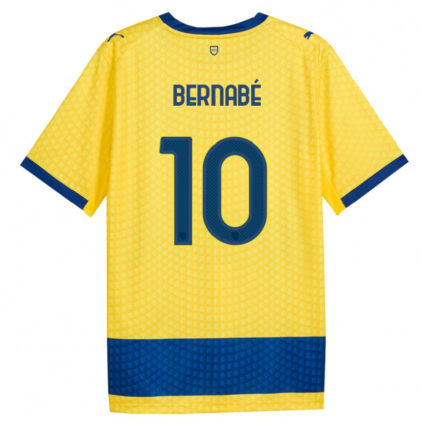 Danxen Mulher Camisola Adrián Bernabé #10 Amarelo Azul Preto Alternativa 2026/27 Camisa