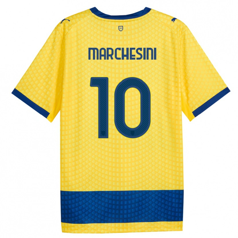 Danxen Mulher Camisola Cosimo Marchesini #10 Amarelo Azul Preto Alternativa 2026/27 Camisa