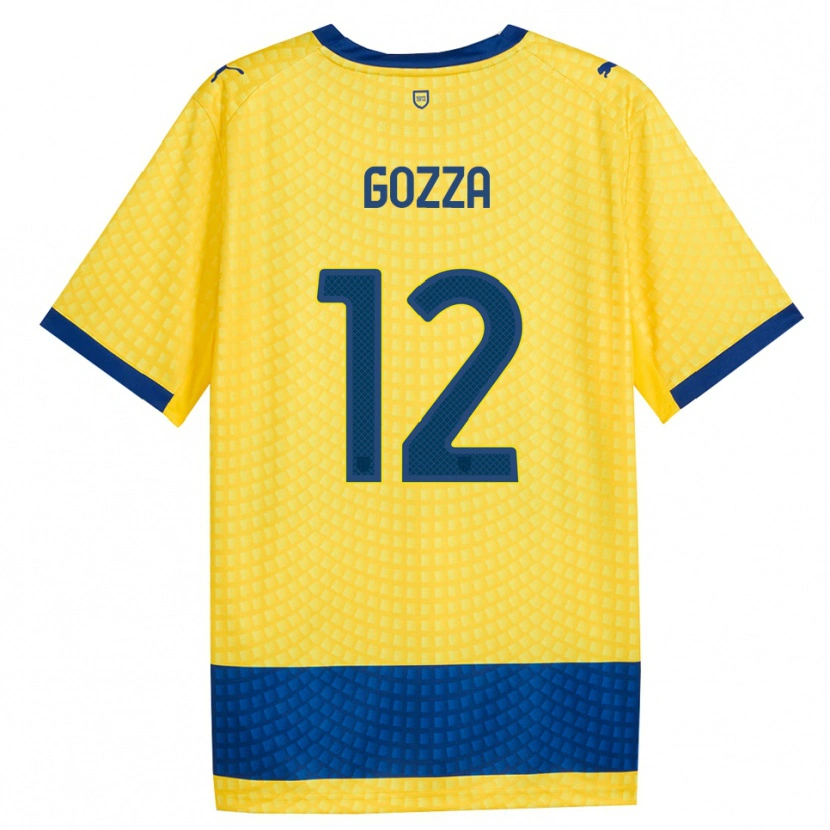 Danxen Mulher Camisola Luca Gozza #12 Amarelo Azul Preto Alternativa 2026/27 Camisa