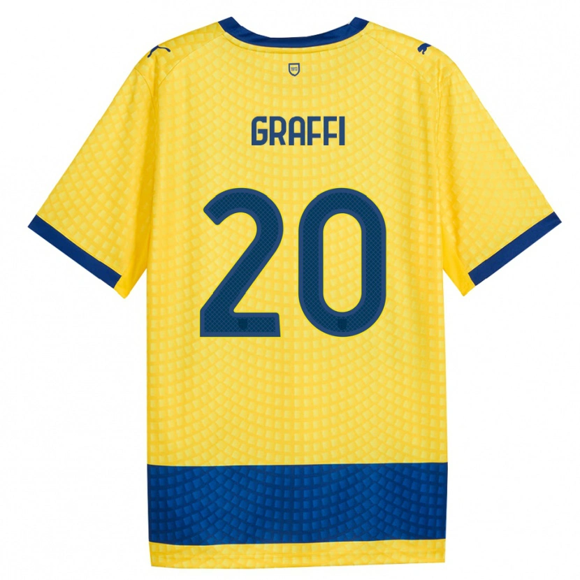 Danxen Mulher Camisola Jacopo Graffi #20 Amarelo Azul Preto Alternativa 2026/27 Camisa