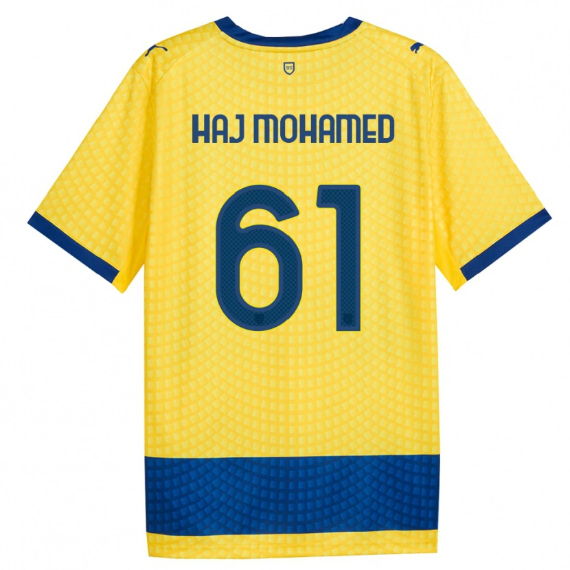 Danxen Mulher Camisola Anas Haj Mohamed #61 Amarelo Azul Preto Alternativa 2026/27 Camisa
