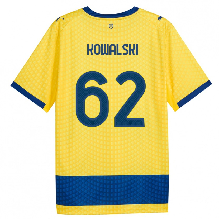 Danxen Mulher Camisola Mateusz Kowalski #62 Amarelo Azul Preto Alternativa 2026/27 Camisa