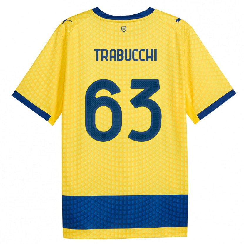 Danxen Mulher Camisola Nicolas Trabucchi #63 Amarelo Azul Preto Alternativa 2026/27 Camisa