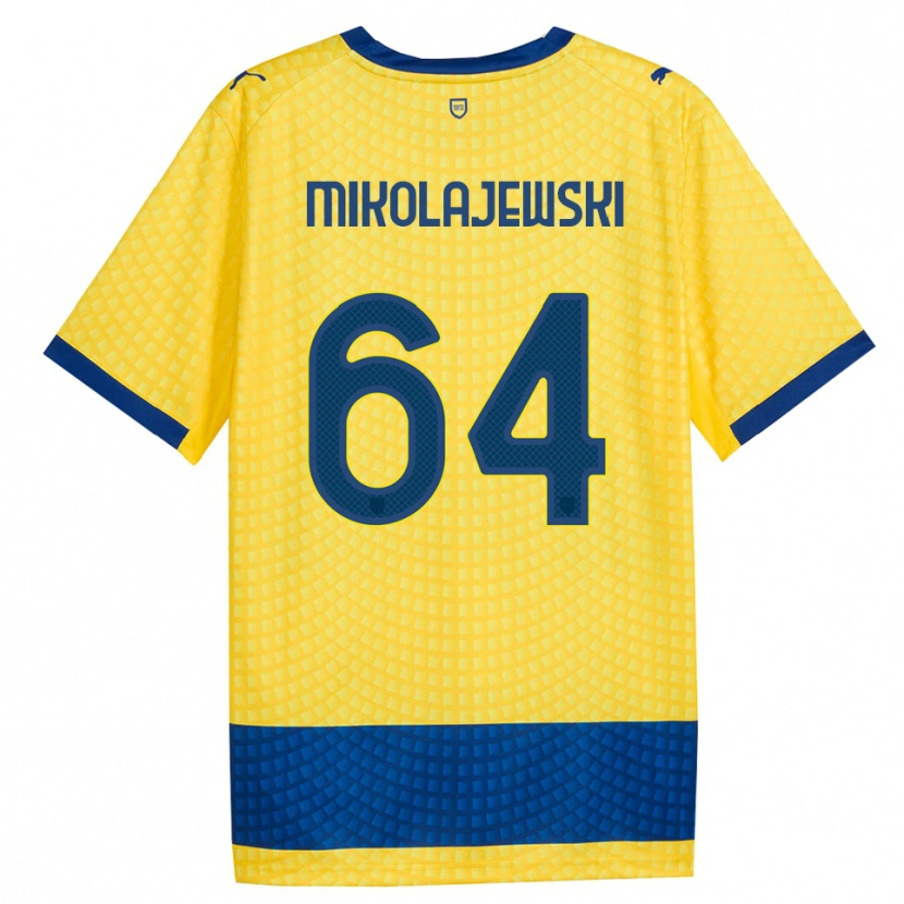 Danxen Mulher Camisola Daniel Mikolajewski #64 Amarelo Azul Preto Alternativa 2026/27 Camisa