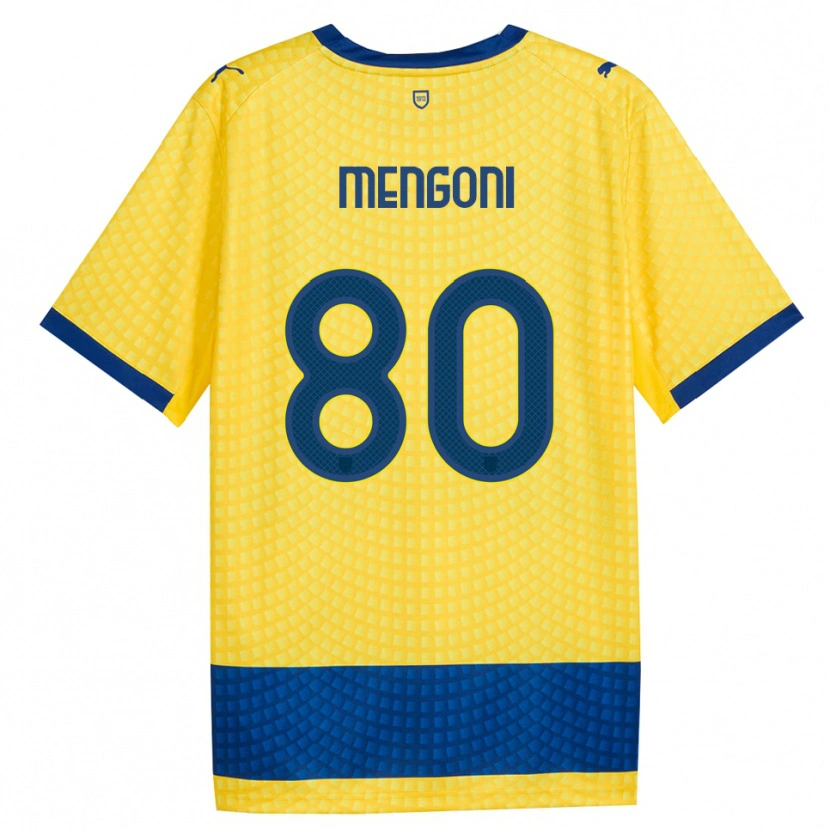 Danxen Mulher Camisola Filippo Mengoni #80 Amarelo Azul Preto Alternativa 2026/27 Camisa