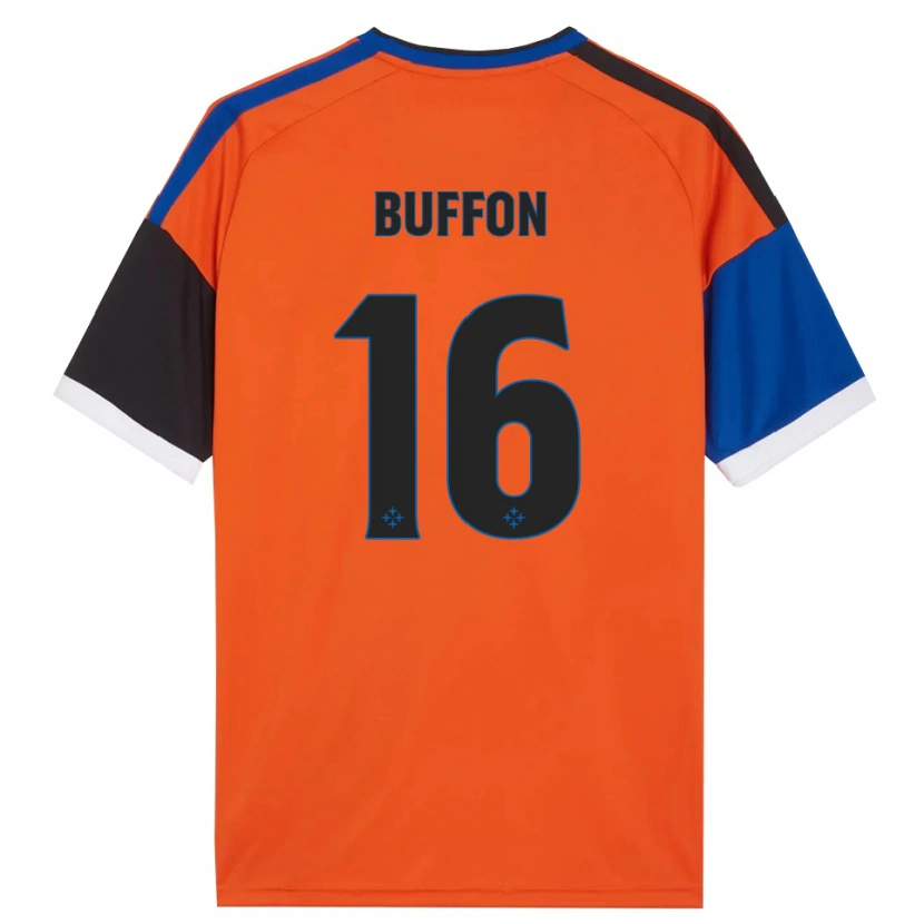 Danxen Mulher Camisola Louis Buffon #16 Laranja Azul Preto Branco Alternativa 2026/27 Camisa