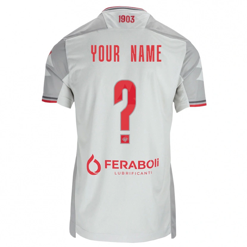 Danxen Mulher Camisola Seu Nome #0 Cinza Branco Vermelho Alternativa 2026/27 Camisa