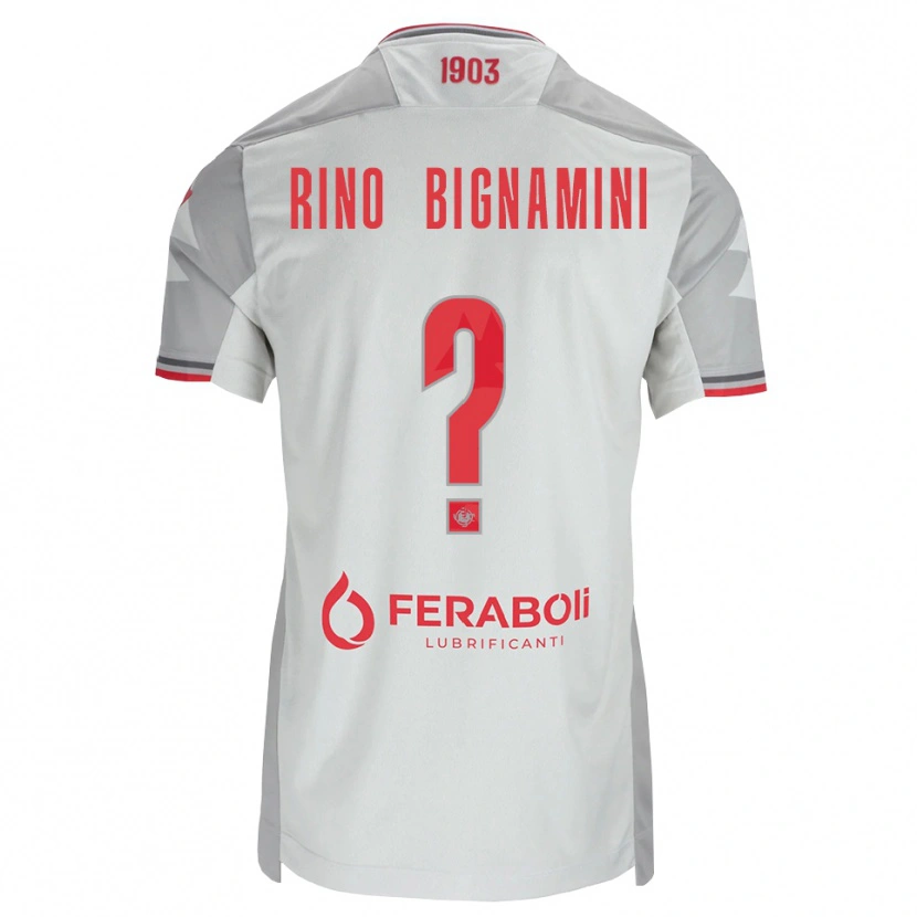 Danxen Mulher Camisola Filippo Rino Bignamini #0 Cinza Branco Vermelho Alternativa 2026/27 Camisa