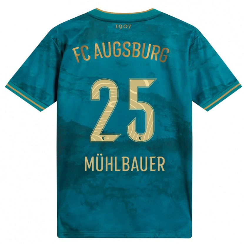 Danxen Mulher Camisola Simon Mühlbauer #25 Verde Marrom Alternativa 2026/27 Camisa