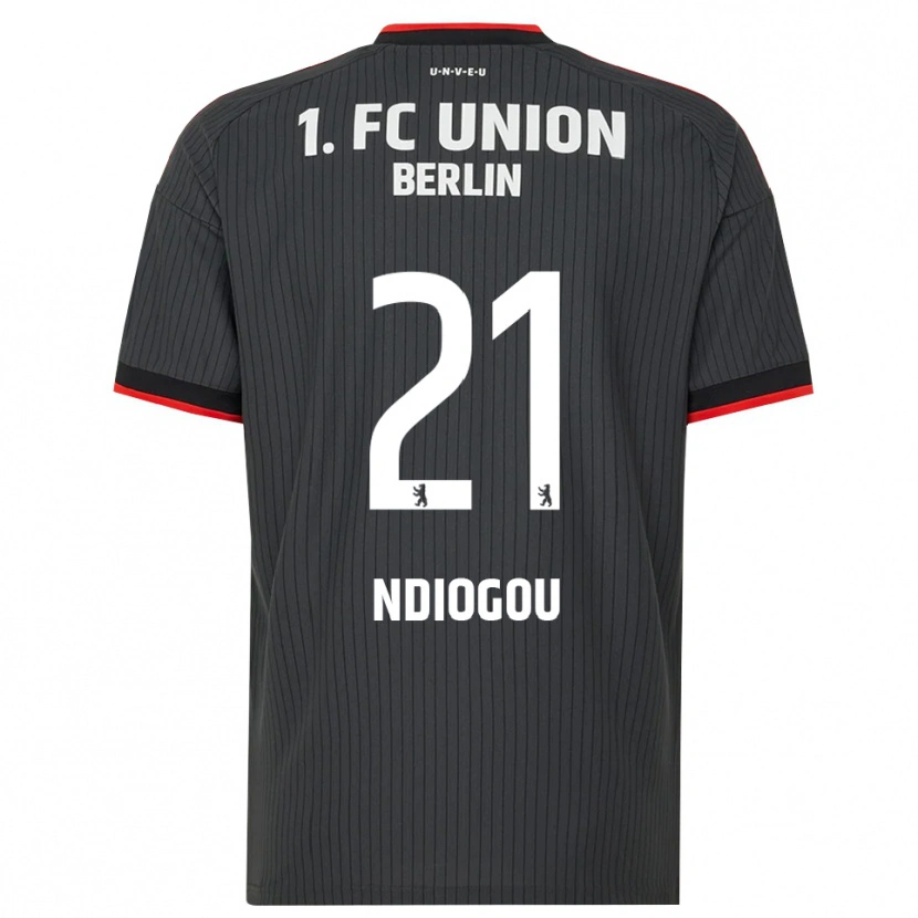 Danxen Mulher Camisola Pape-Omar Ndiogou #21 Preto Branco Vermelho Alternativa 2026/27 Camisa