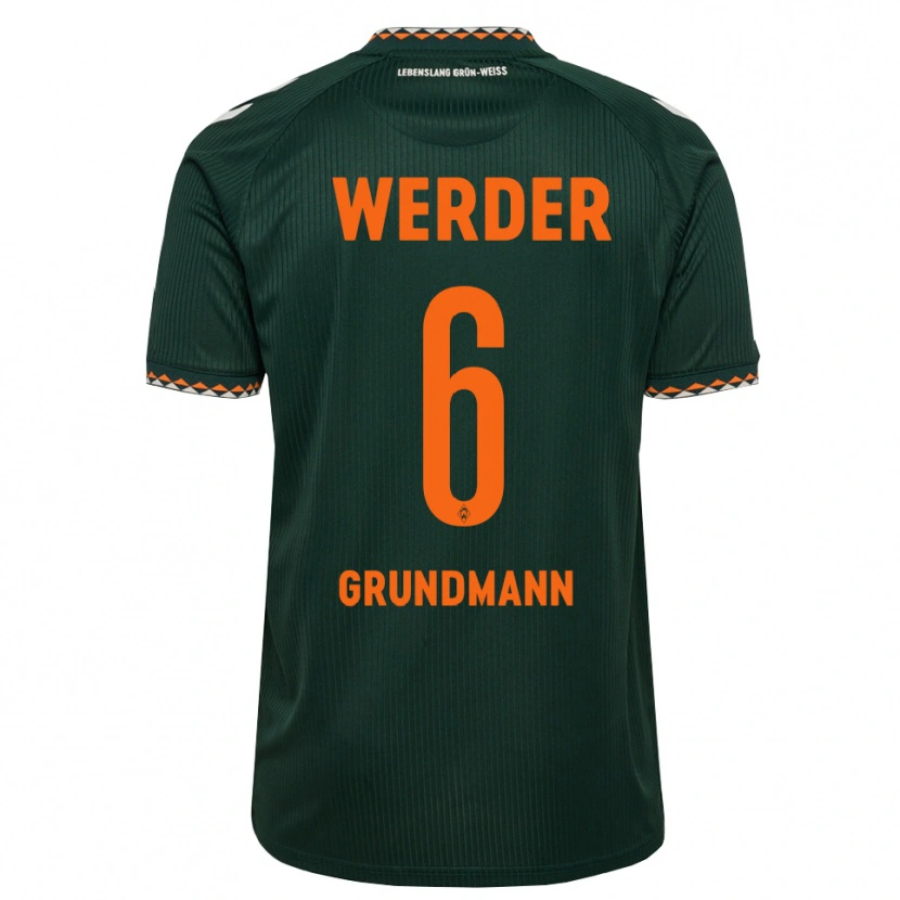 Danxen Mulher Camisola Mattes Grundmann #6 Verde Escuro Laranja Branco Alternativa 2026/27 Camisa