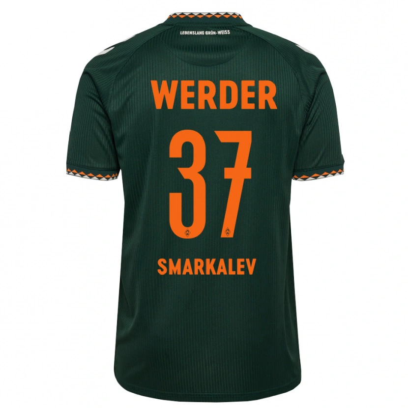 Danxen Mulher Camisola Stefan Smarkalev #37 Verde Escuro Laranja Branco Alternativa 2026/27 Camisa