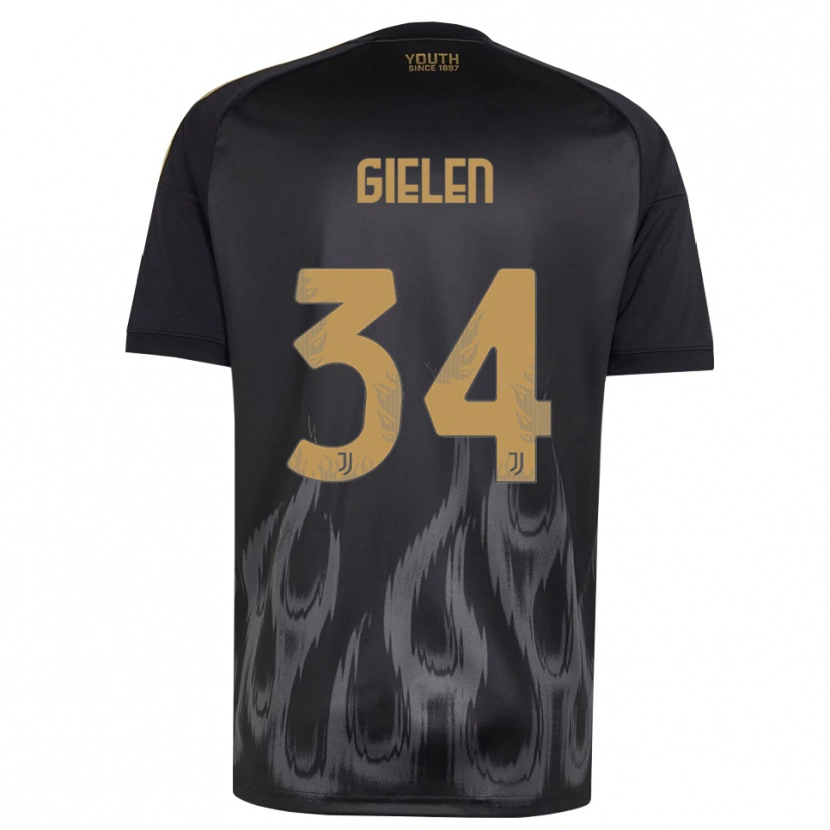 Danxen Mulher Camisola Wout Gielen #34 Preto Marrom Terceiro 2026/27 Camisa