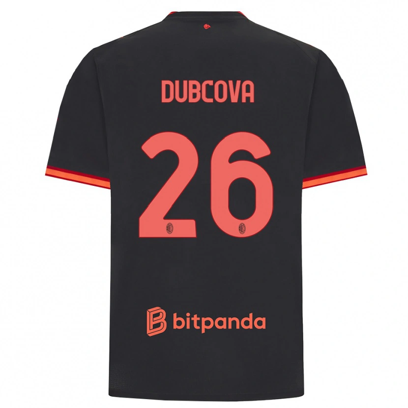 Danxen Mulher Camisola Michaela Dubcova #26 Preto Vermelho Terceiro 2026/27 Camisa