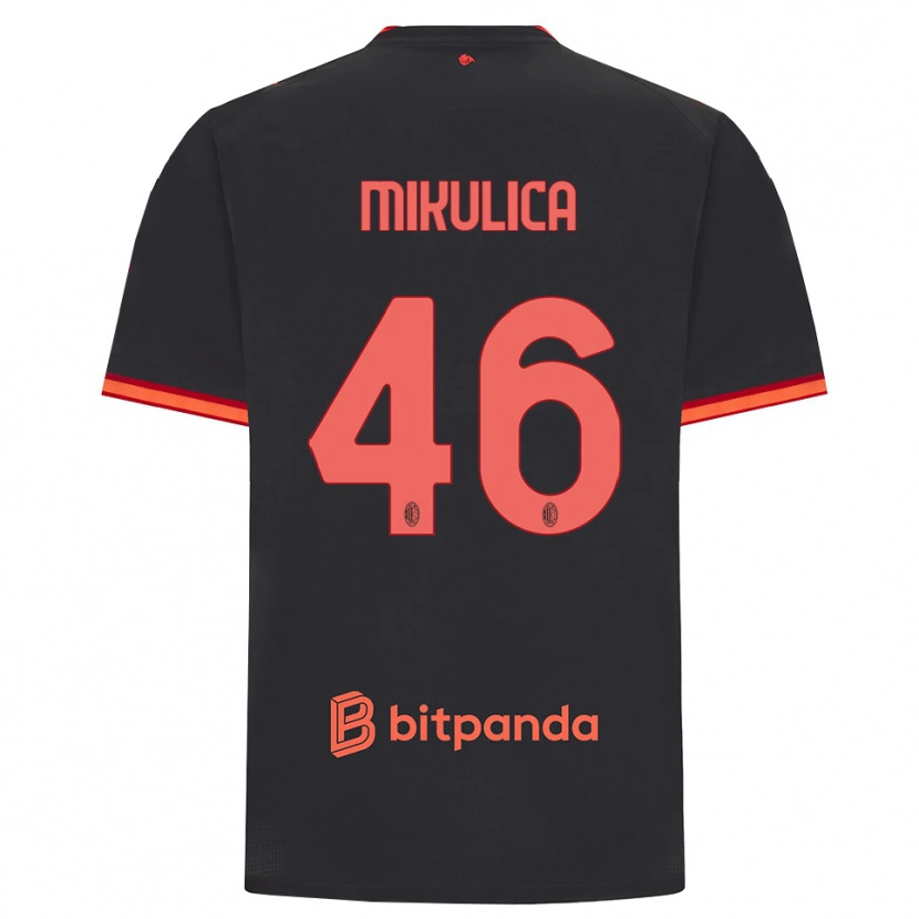 Danxen Mulher Camisola Petra Mikulica #46 Preto Vermelho Terceiro 2026/27 Camisa