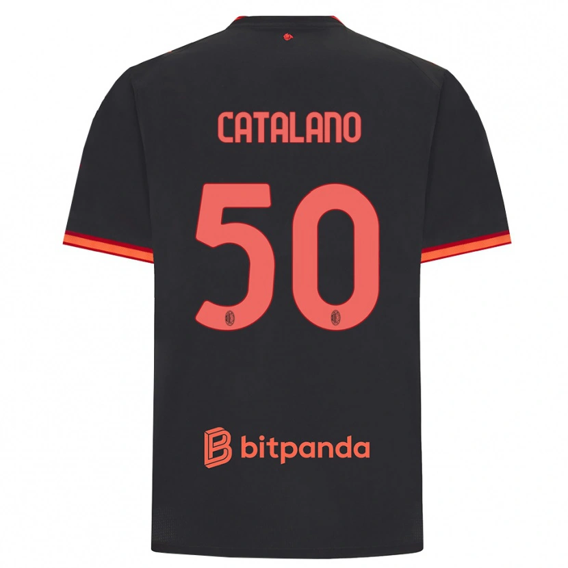 Danxen Mulher Camisola Alessio Catalano #50 Preto Vermelho Terceiro 2026/27 Camisa