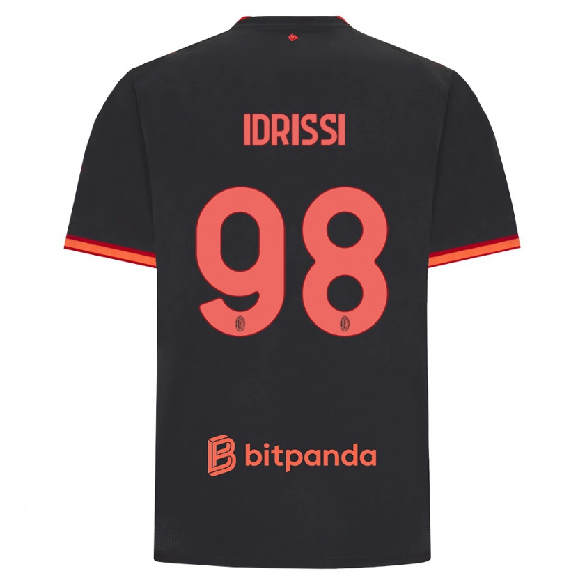 Danxen Mulher Camisola Yahya Idrissi #98 Preto Vermelho Terceiro 2026/27 Camisa