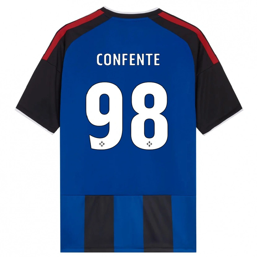 Danxen Mulher Camisola Alessandro Confente #98 Azul Preto Branco Vermelho Principal 2026/27 Camisa