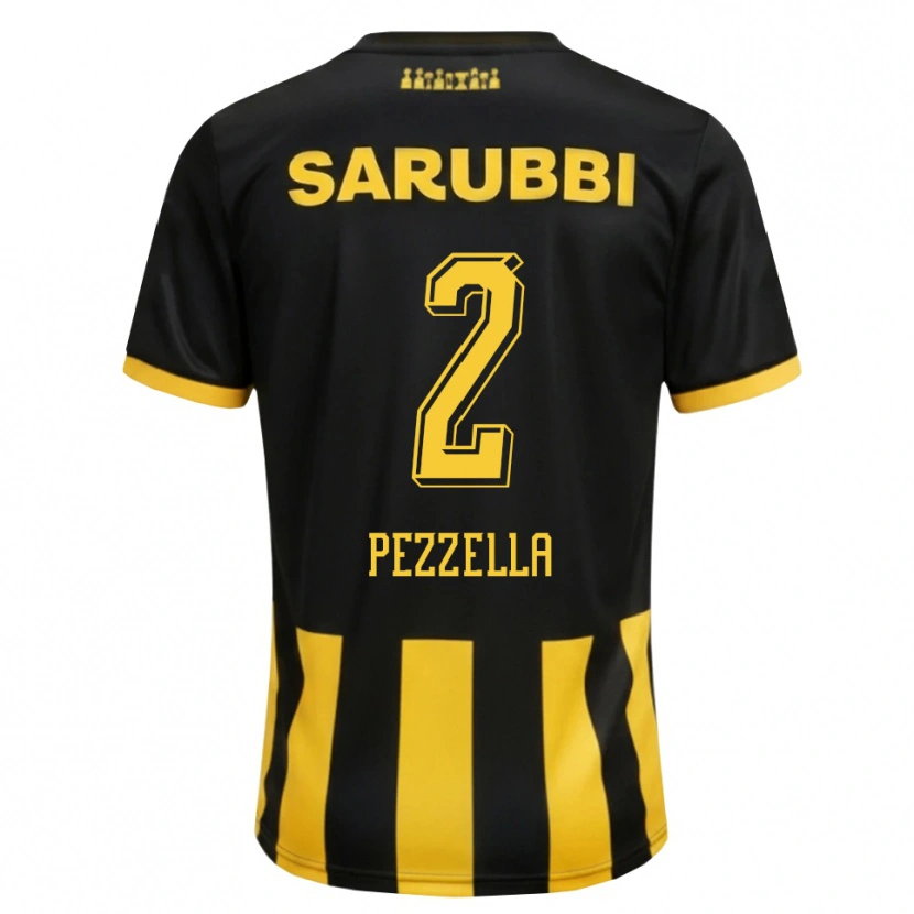 Danxen Criança Camisola Germán Pezzella #2 Preto Amarelo Principal 2026/27 Camisa