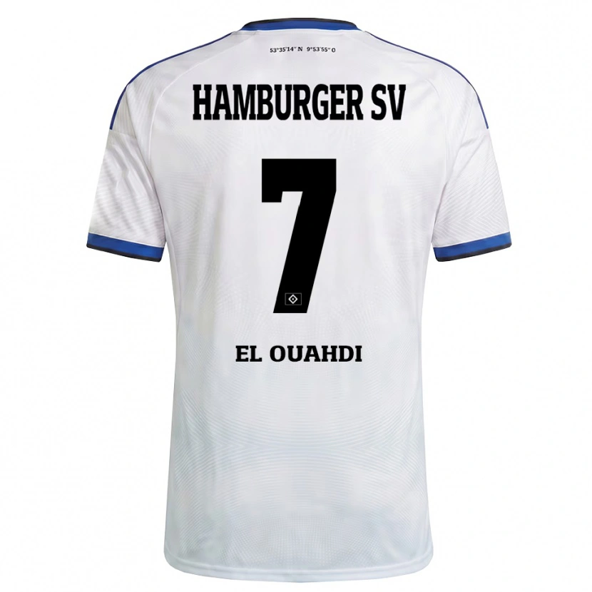 Danxen Criança Camisola Zakaria El Ouahdi #7 Branco Preto Azul Principal 2026/27 Camisa