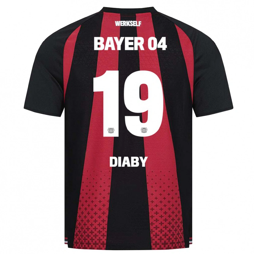 Danxen Criança Camisola Moussa Diaby #19 Preto Branco Vermelho Principal 2026/27 Camisa