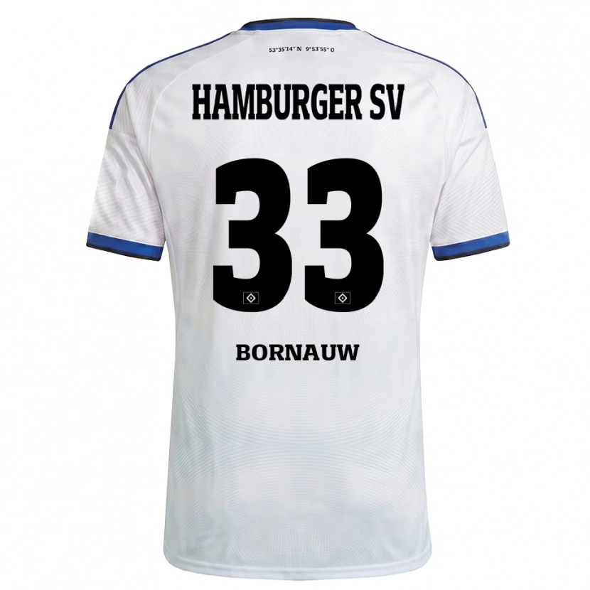 Danxen Criança Camisola Sebastiaan Bornauw #33 Branco Preto Azul Principal 2026/27 Camisa