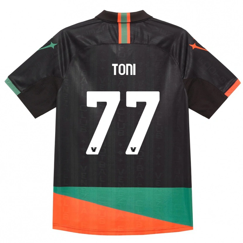 Danxen Criança Camisola Toni Fernández #77 Preto Laranja Verde Principal 2026/27 Camisa