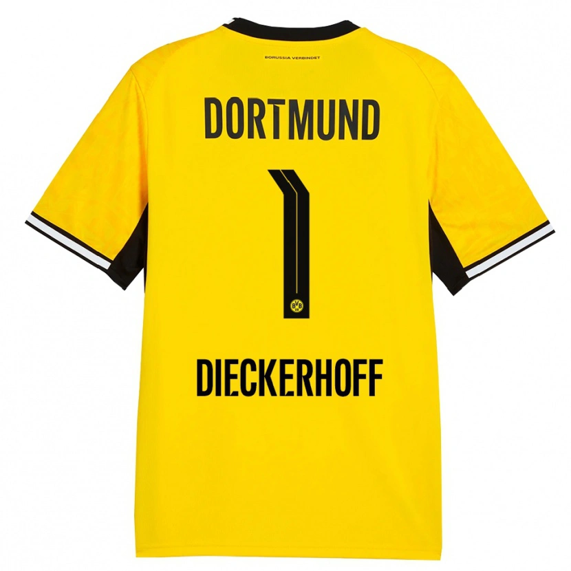 Danxen Criança Camisola Max Dieckerhoff #1 Amarelo Preto Branco Principal 2026/27 Camisa