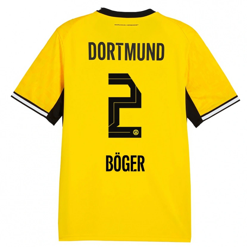 Danxen Criança Camisola Mia Böger #2 Amarelo Preto Branco Principal 2026/27 Camisa