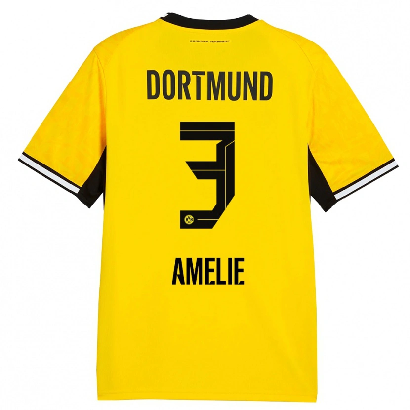 Danxen Criança Camisola Berger Amelie #3 Amarelo Preto Branco Principal 2026/27 Camisa
