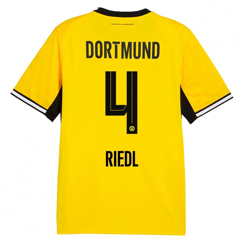 Danxen Criança Camisola Jan-Luca Riedl #4 Amarelo Preto Branco Principal 2026/27 Camisa