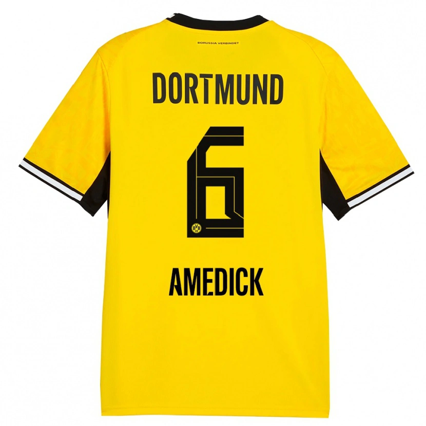 Danxen Criança Camisola Maik Amedick #6 Amarelo Preto Branco Principal 2026/27 Camisa