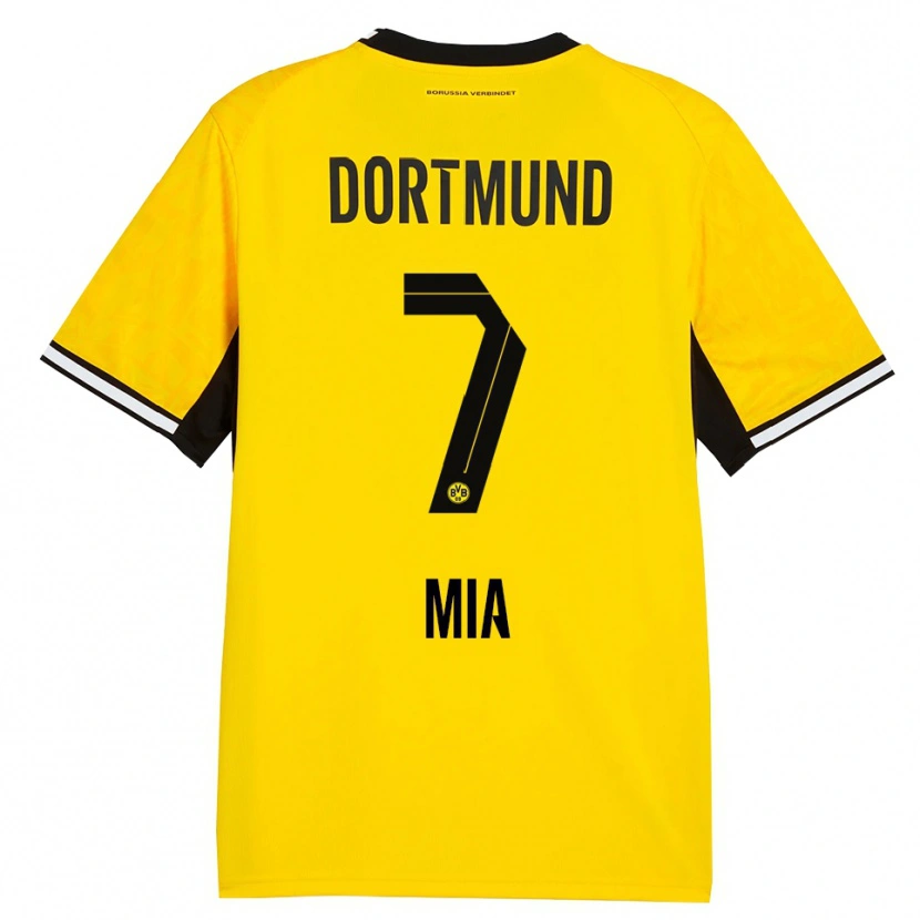 Danxen Criança Camisola Zschocke Mia #7 Amarelo Preto Branco Principal 2026/27 Camisa