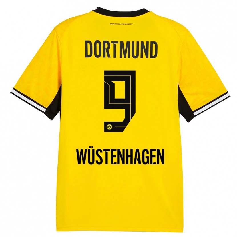 Danxen Criança Camisola Bennedikt Wüstenhagen #9 Amarelo Preto Branco Principal 2026/27 Camisa