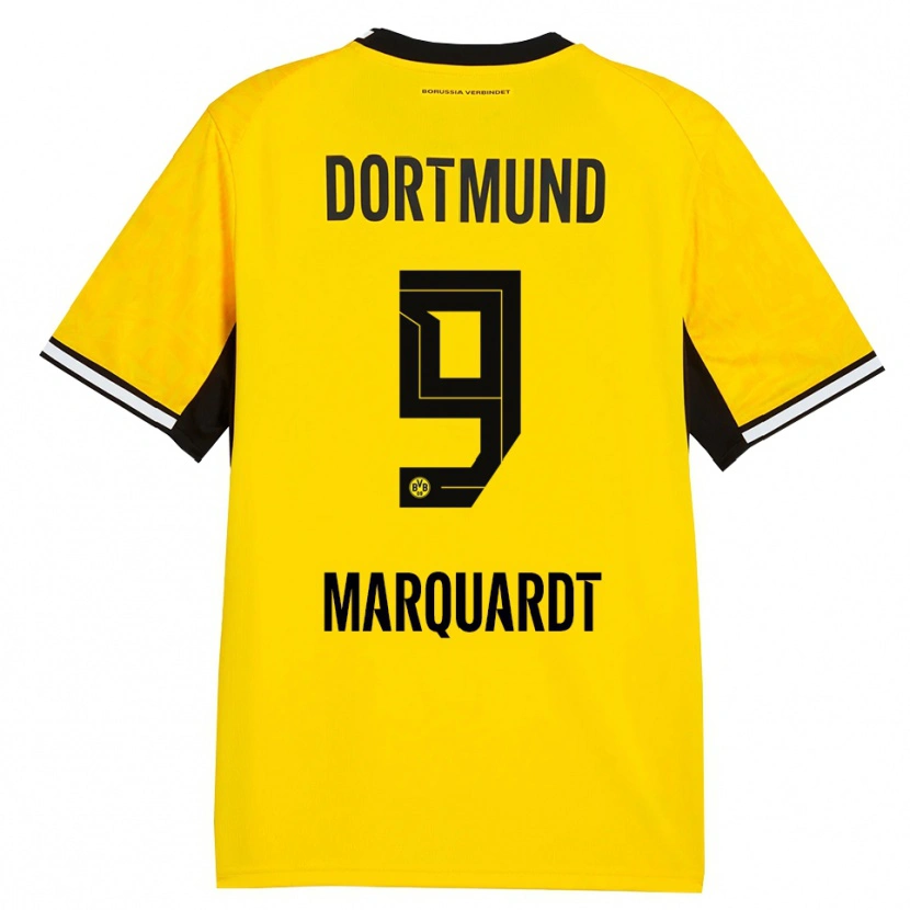 Danxen Criança Camisola Dana Marquardt #9 Amarelo Preto Branco Principal 2026/27 Camisa