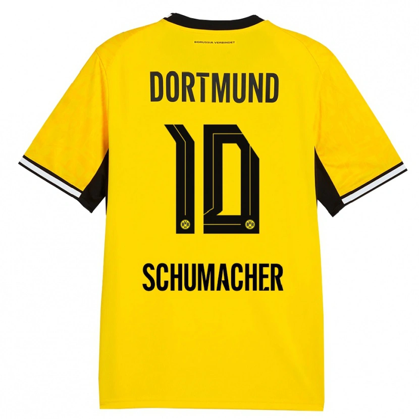 Danxen Criança Camisola Rita Schumacher #10 Amarelo Preto Branco Principal 2026/27 Camisa