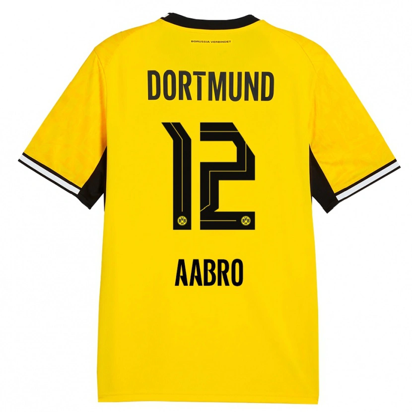 Danxen Criança Camisola Gustav Aabro #12 Amarelo Preto Branco Principal 2026/27 Camisa