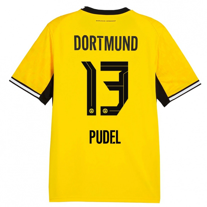 Danxen Criança Camisola Bjarne Pudel #13 Amarelo Preto Branco Principal 2026/27 Camisa