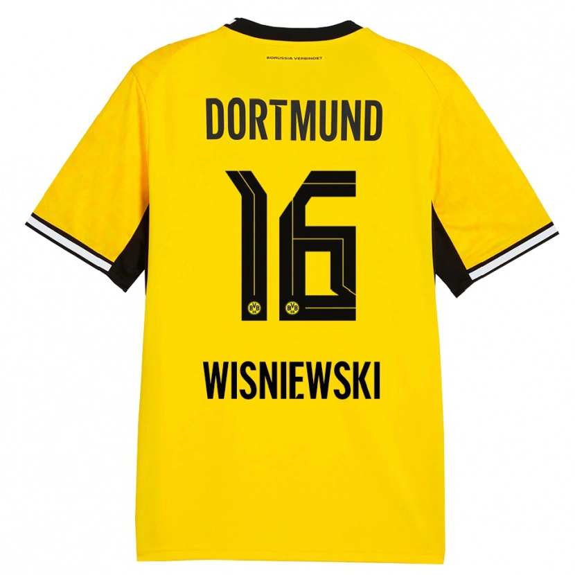 Danxen Criança Camisola Lucy Wisniewski #16 Amarelo Preto Branco Principal 2026/27 Camisa