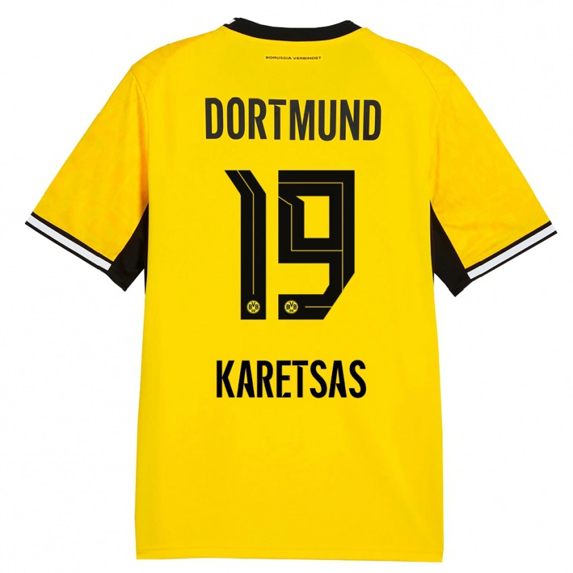 Danxen Criança Camisola Konstantinos Karetsas #19 Amarelo Preto Branco Principal 2026/27 Camisa